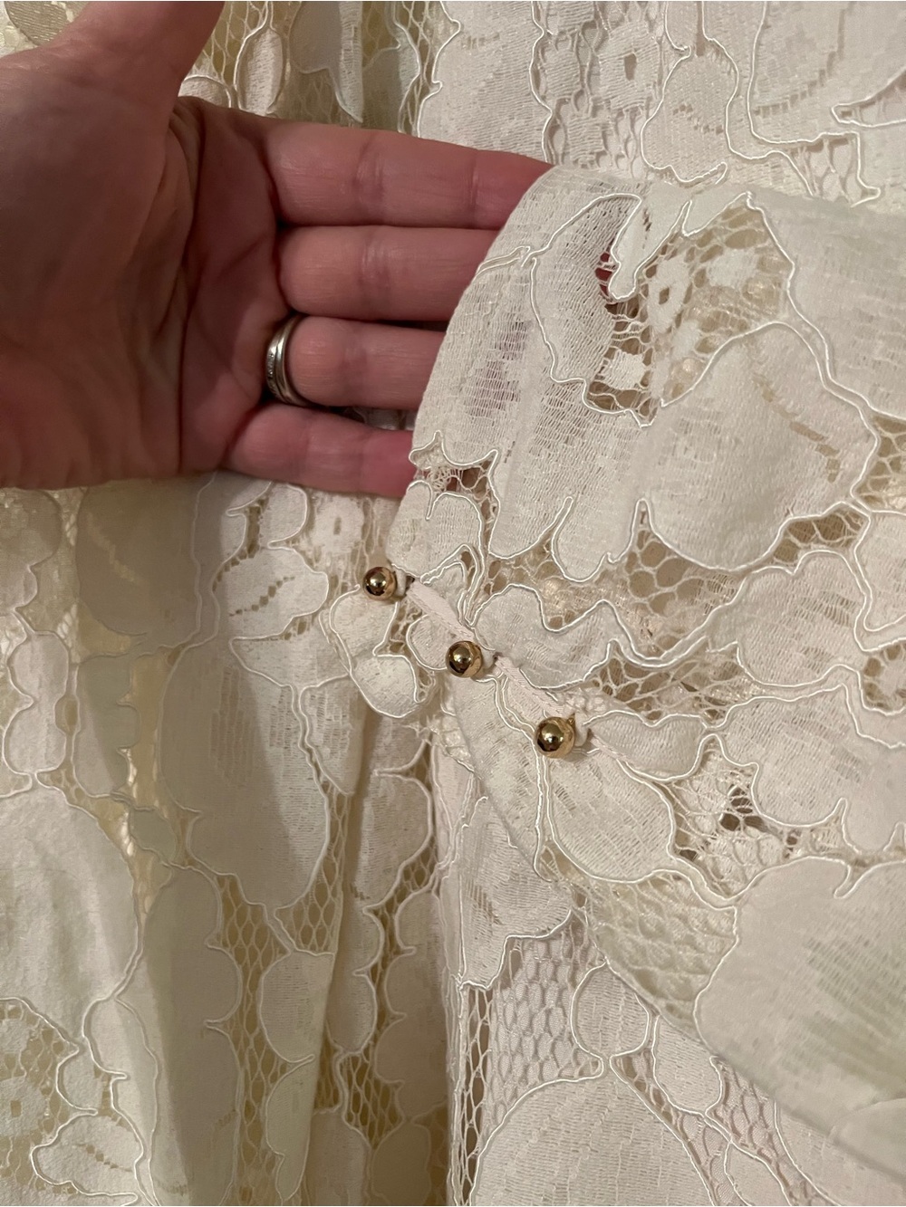 Anthropologie x Mare Mare Cream Floral Lace High-Neck Blouse - Picture 3 of 6